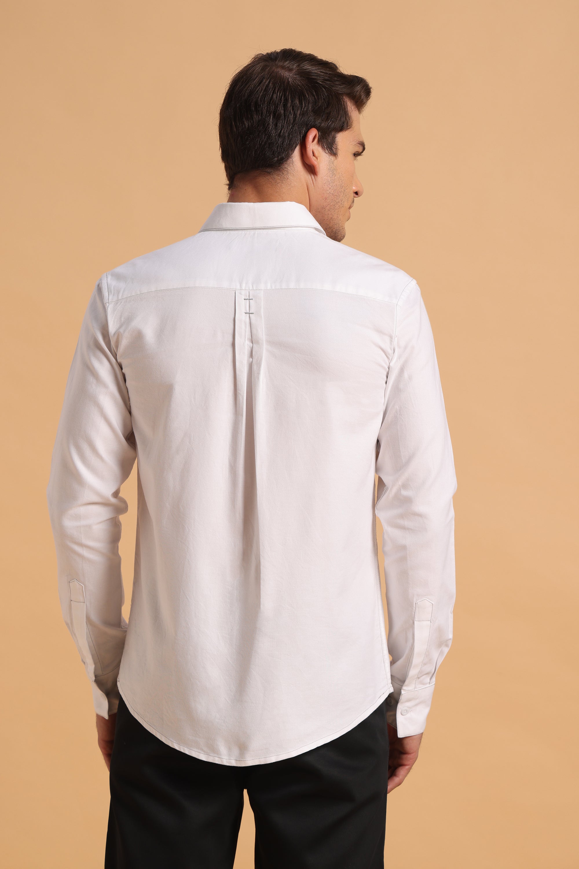 Pure White Oxford Slim Fit Shirt for Men
