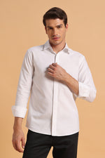 Pure White Oxford Slim Fit Shirt for Men