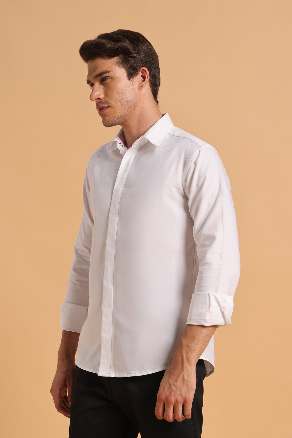 Pure White Oxford Slim Fit Shirt for Men