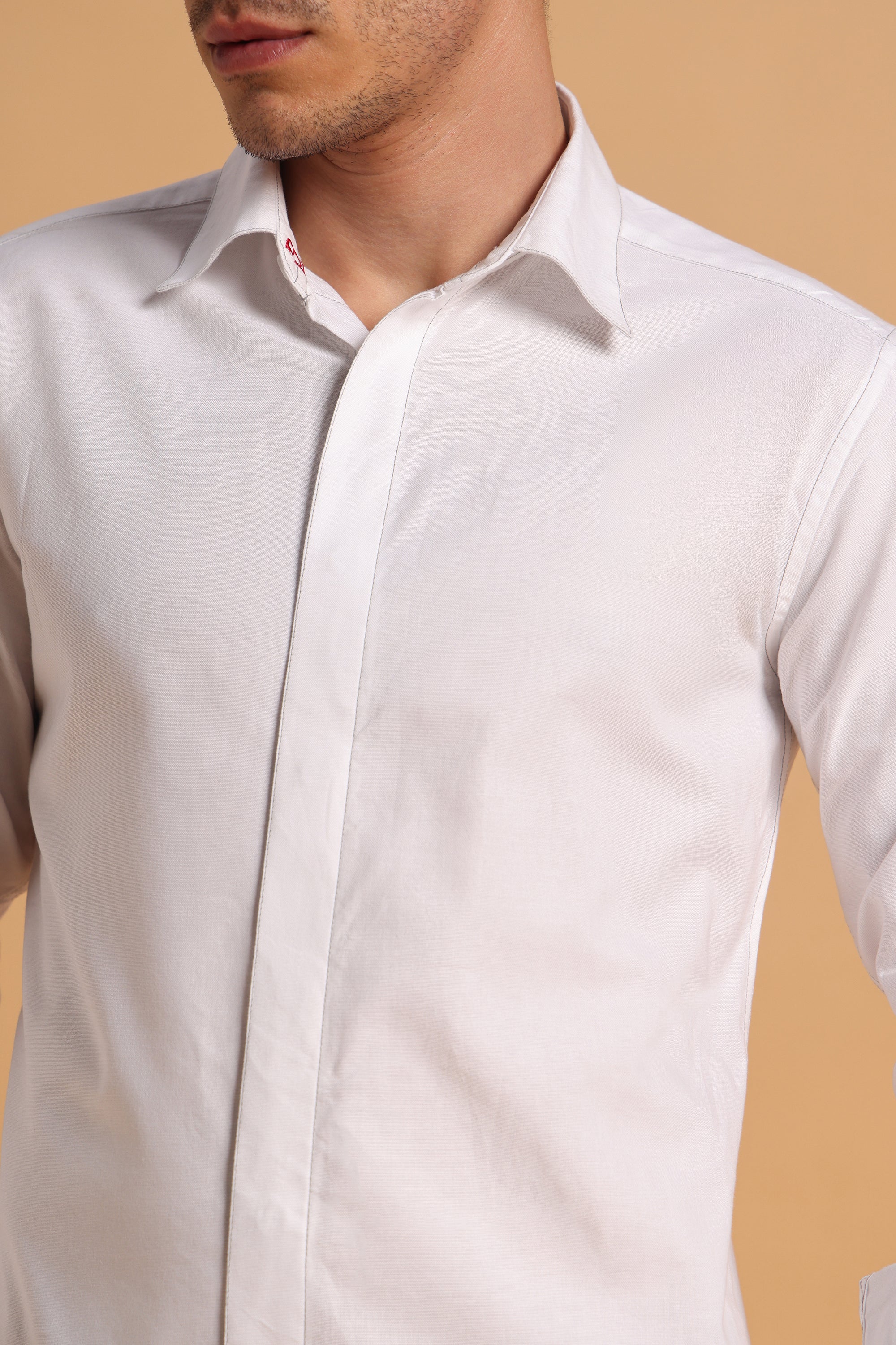 Pure White Oxford Slim Fit Shirt for Men