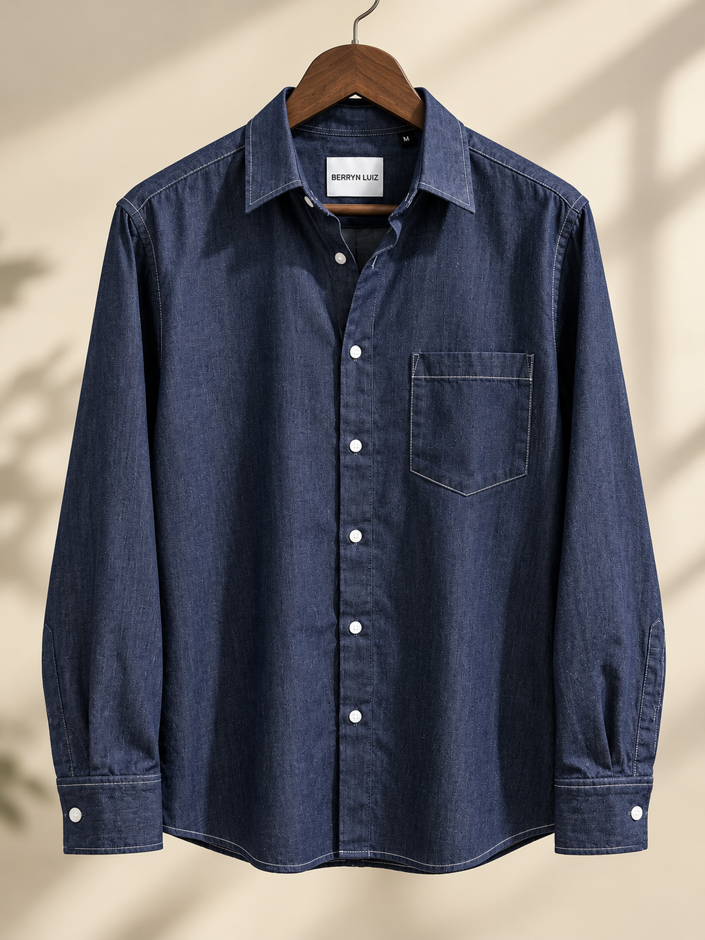 DENIM CONTRAST THEARD SHIRT