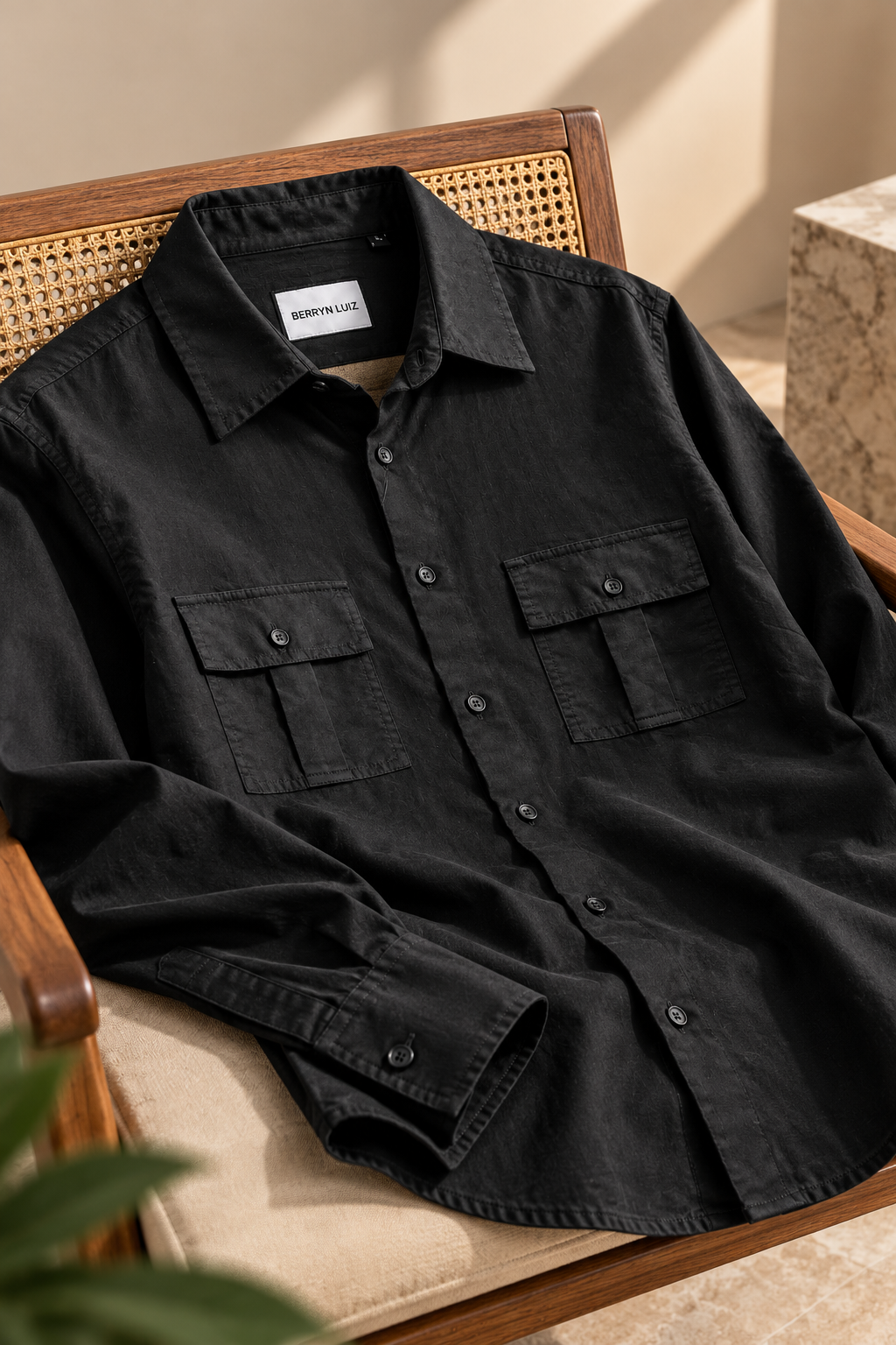 BLACK DENIM DUAL POCKET