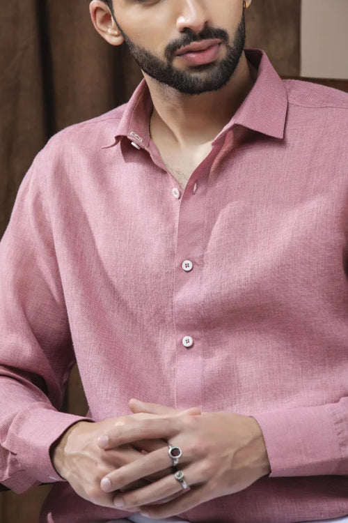 BLUSH TEXTURED LENIN SHIRT
