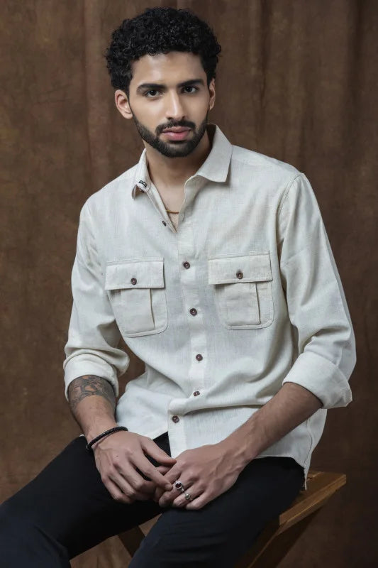 FRONT-FLAP POCKET SHIRT