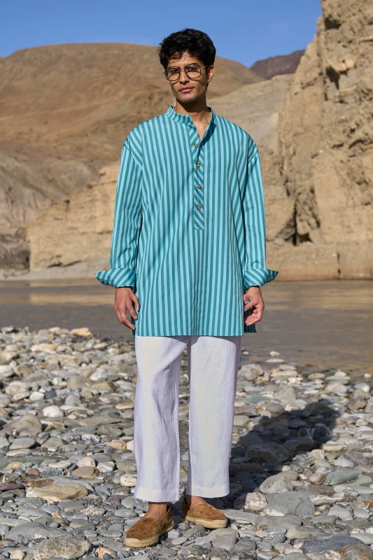 STRIPED LONGLINE SHIRT